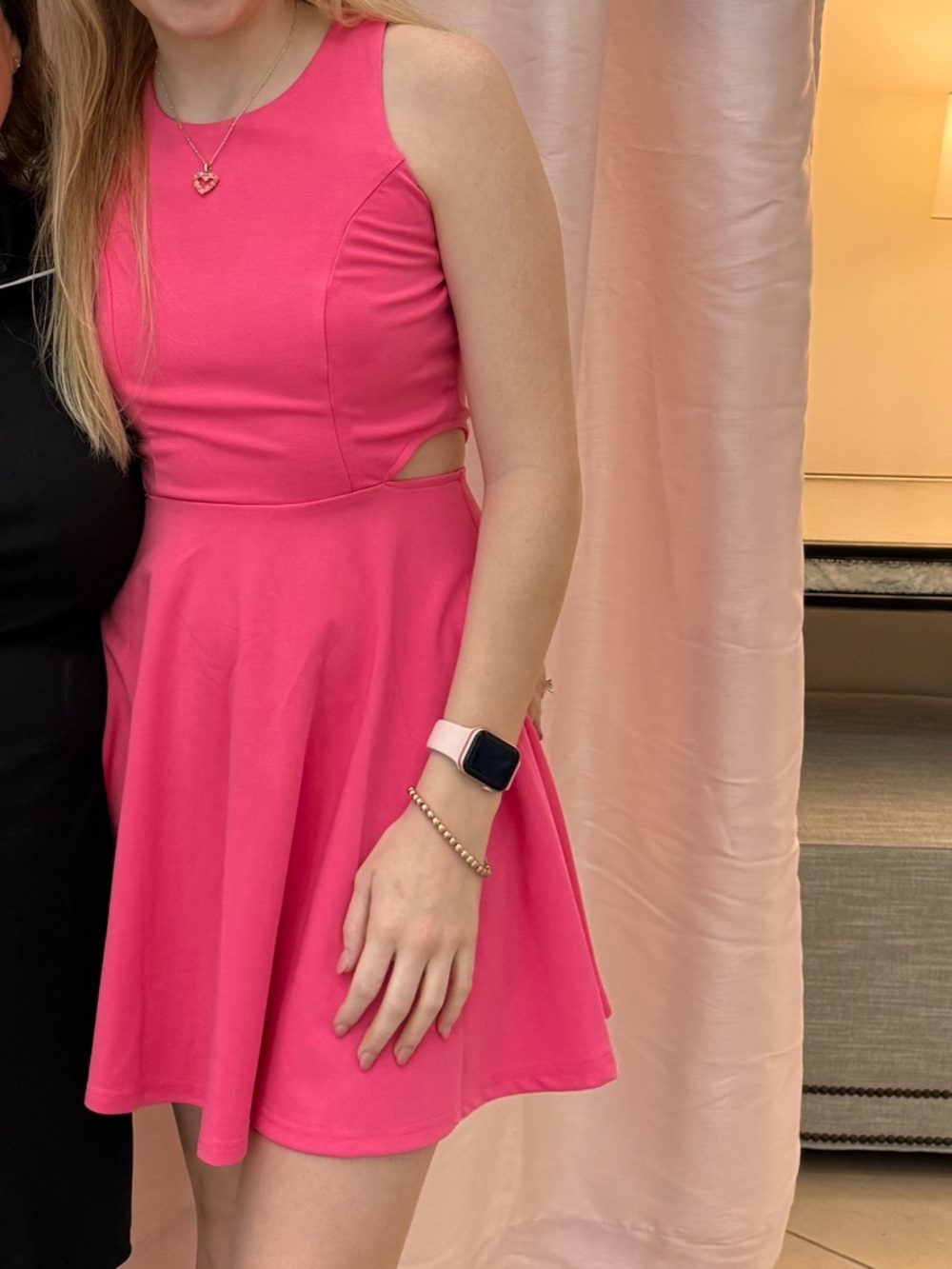 Hot Pink Cutout Fit & Flare Dress